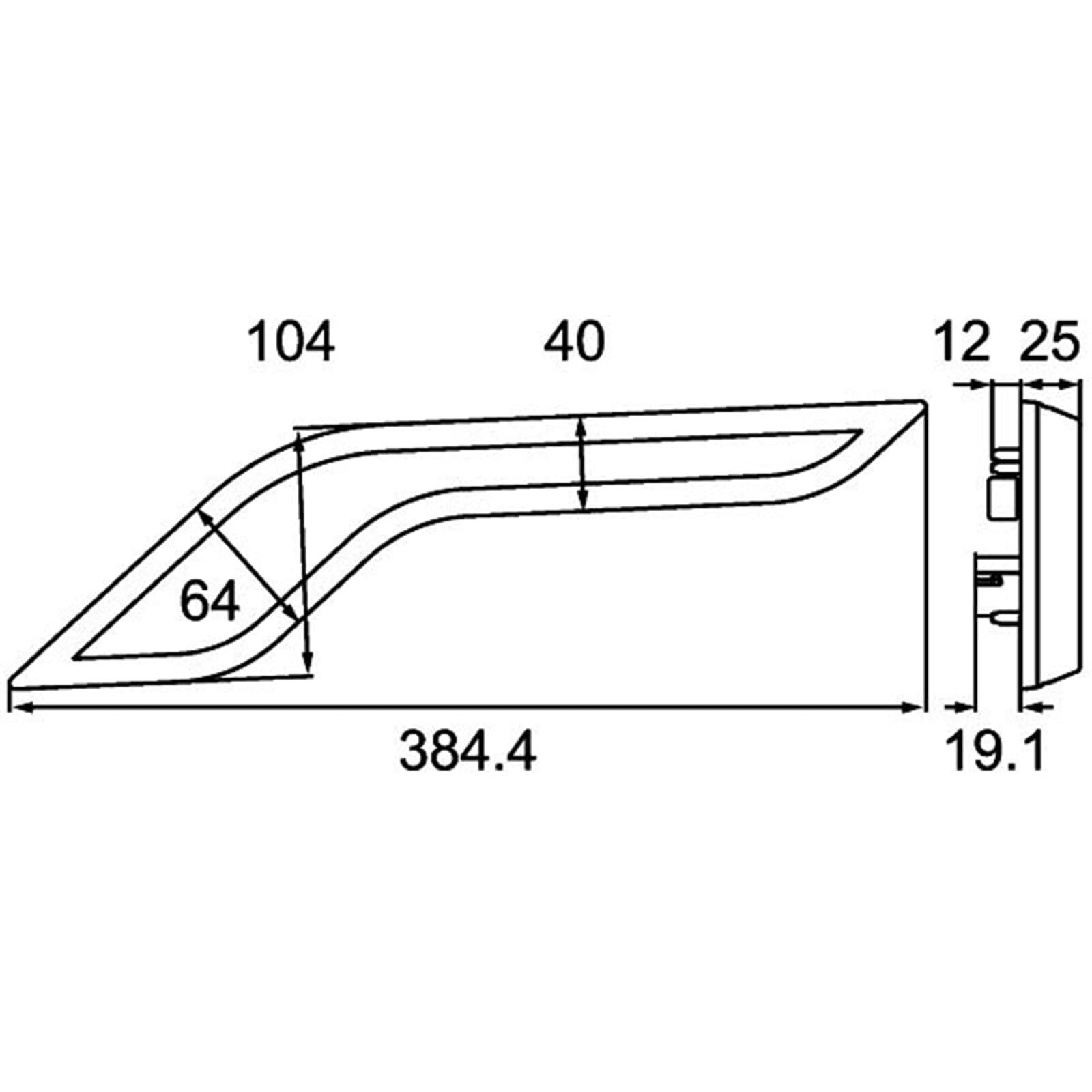 HELLA 2BA 013 334-011 Indicatore direzione, Shapeline Style Wing, LED, 24/12V