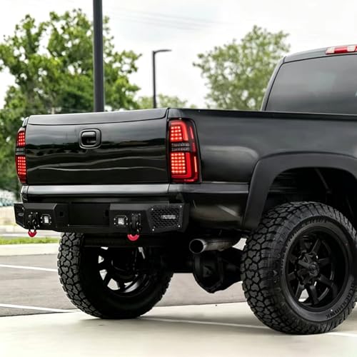 Image of EOMD DOT Approved LED Tail Light Assembly Compatible With 1999-2006 Chevy Silverado 1500 2500 &1999-2002 GMC Sierra 1500 2500 3500 Rear Lamp (Clear Lens, Chrome Housing)