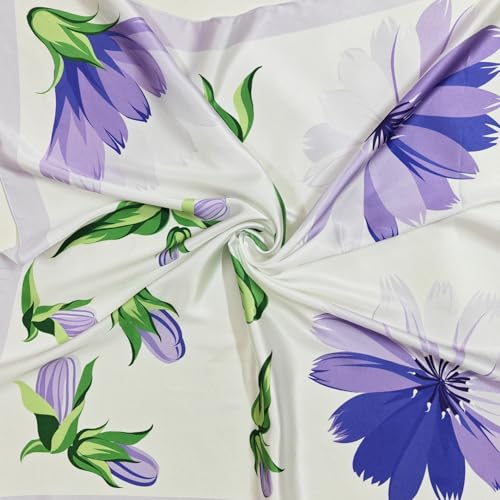 Image of Satin Silk Small Square Scarf for Women, Printed Soft and Comfy Neck Head Tie Scarf Bandana