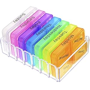 Febbya Pillendoosje, Dillules dosering 7 dagen 4 keer transparant medicijnbox 28 rooster draagbaar grote capaciteit reizen