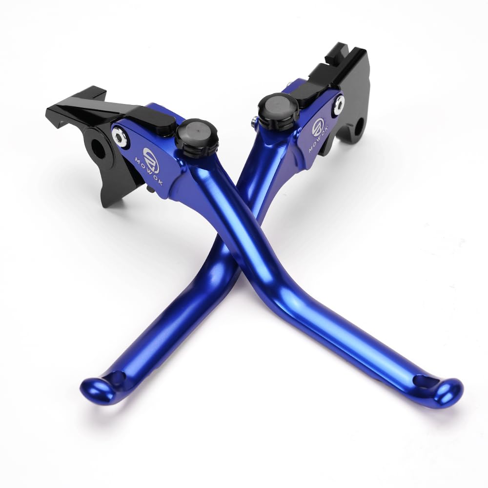 MOWOK Leve Freno e Frizione Moto Accessori per MT07 MT-07 FZ07 2014-2025 Tenere 700 XSR 700 900 ABS FZ09 MT-09 TRACER 2015-2020 FZ8 FZ6R XJ6N XJ6 Diversion Regolabili Design Arrotondato (Blu)