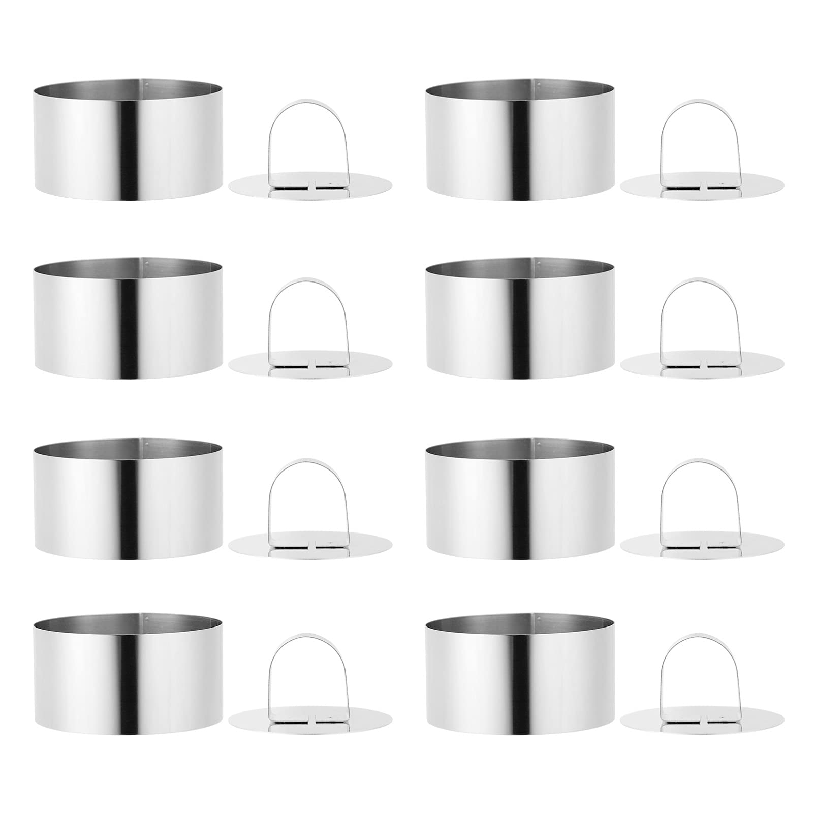 KICHOUSE Set of 8 Large Cookie Cutters Round Biscuit Cutters Fall Cookie Molds Stainless Steel Mousse Ring Molds Baking Tools