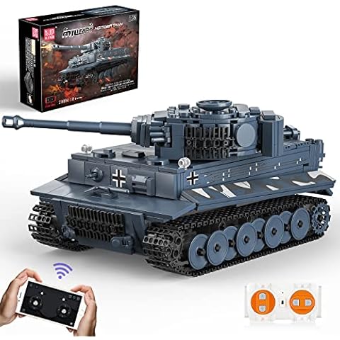 Mould King Tiger Tank Building Blocks Toy, Military Vehicle Model Construction Blocks Toys, Remote Control Electric Building Brick Blocks for Fans and Kids 8+(2147 Pieces) Cover