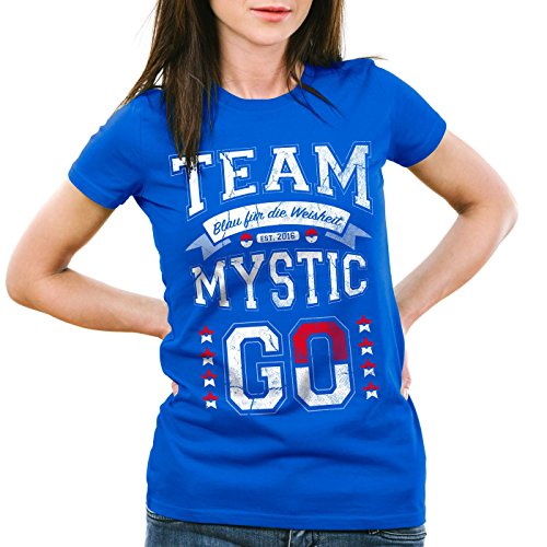 style3 Team Azul Mystic Camiseta para Mujer T-Shirt Articuno, Color:Azul;Talla:S