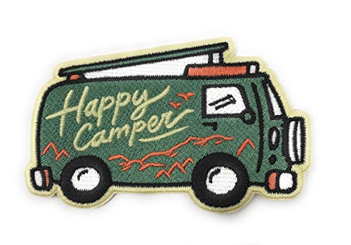 O'Houlihans - Happy Camper Iron on Patch - Camper Van Patch, Adventure Patch, Camper Patch, Camping Patch - Perfect Patch for Backpacks, Hats, Jackets