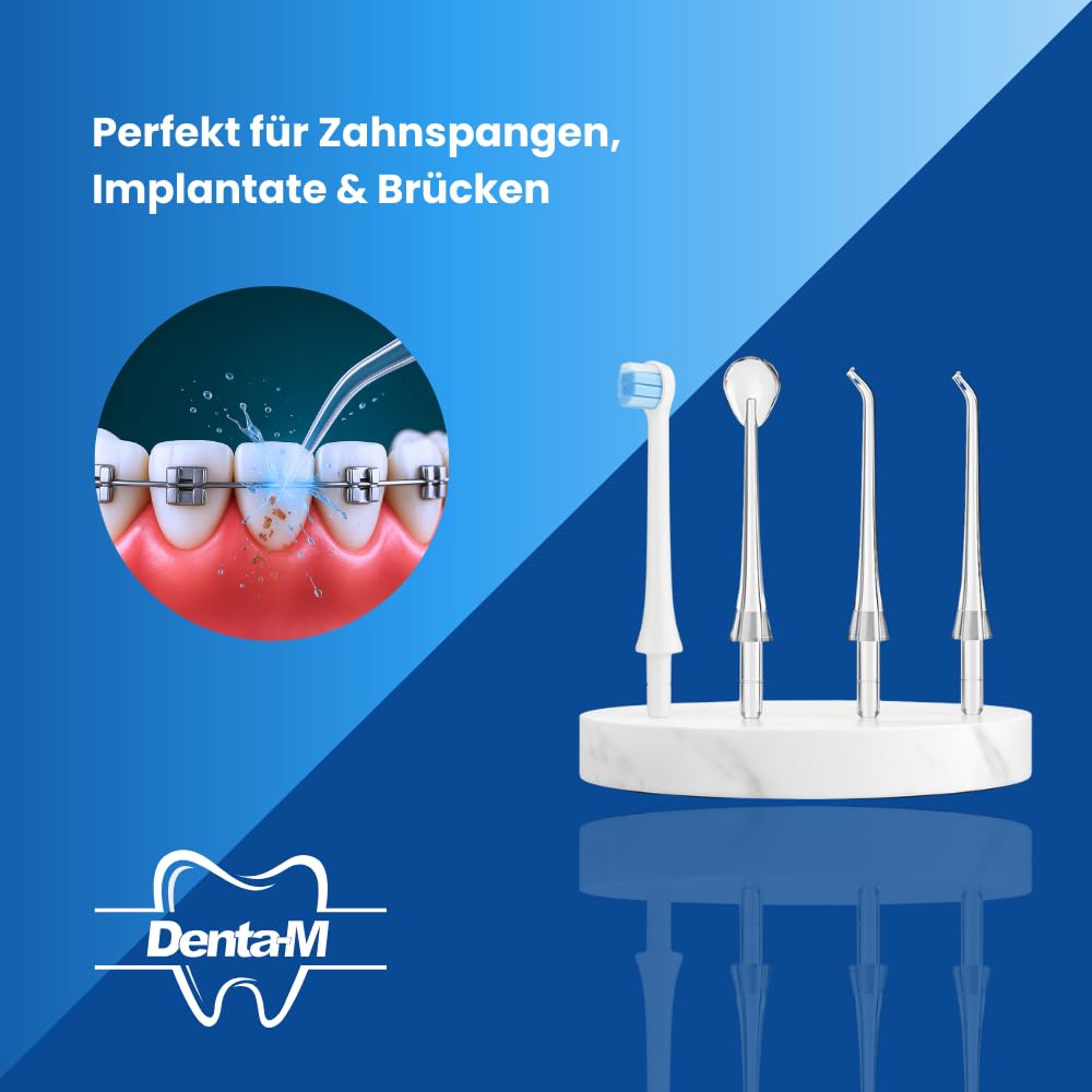 Irrigador dental DM14 – Irrigador de agua inalámbrico con 4 modos y 4 accesorios, irrigador dental para limpieza dental, IPX7 resistente al agua, 310 ml de volumen del depósito (Edition Black)