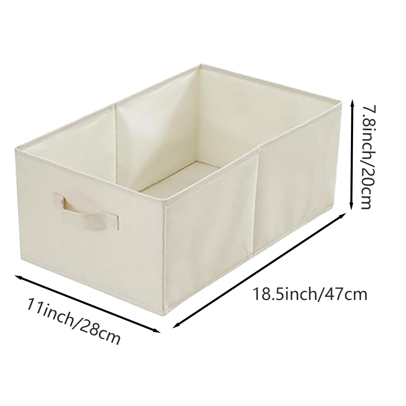 SULUNZEFGER Drawer Organizer, Clothes Wardrobe Organizers with Double Handles, Cotton Storage Cabinet, Foldable Closet Organizers for Clothing, Pants, Sweaters, Jeans, Home Storage, (2 Pack)