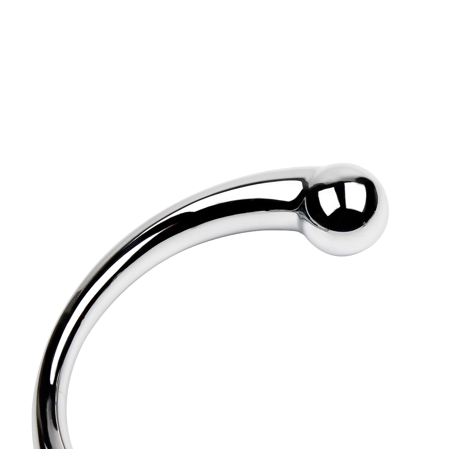 SeLgurFos Gancio anale in acciaio inossidabile,plug anale curvo con due sfere in acciaio inossidabile,perline anali plug anale espansore vaginale,giocattoli sessuali Adatto per uomini donne(M,Silver)