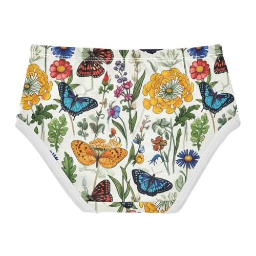 Joisal Florals Toddler Girls Underwear 2t Cotton Little Girl Panties Wildflowers Butterflies Detailed Underpants Briefs2
