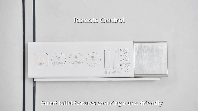 Inodoro inteligente de una pieza alargado T10 UNIKOO | Apertura y cierre automáticos, pantalla LED, altura cómoda, descarga por sensor de pie y automática, asiento calefactado y luz nocturna para baño miniatura 7