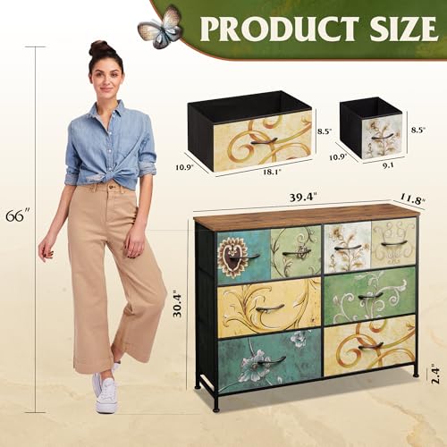 image for WLIVE 8 Drawer Dresser for Bedroom, Wide Fabric Dresser Storage Organi