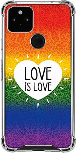 Skinit Clear Phone Case Compatible with Google Pixel 4a 5G - Love is Love Rainbow Design