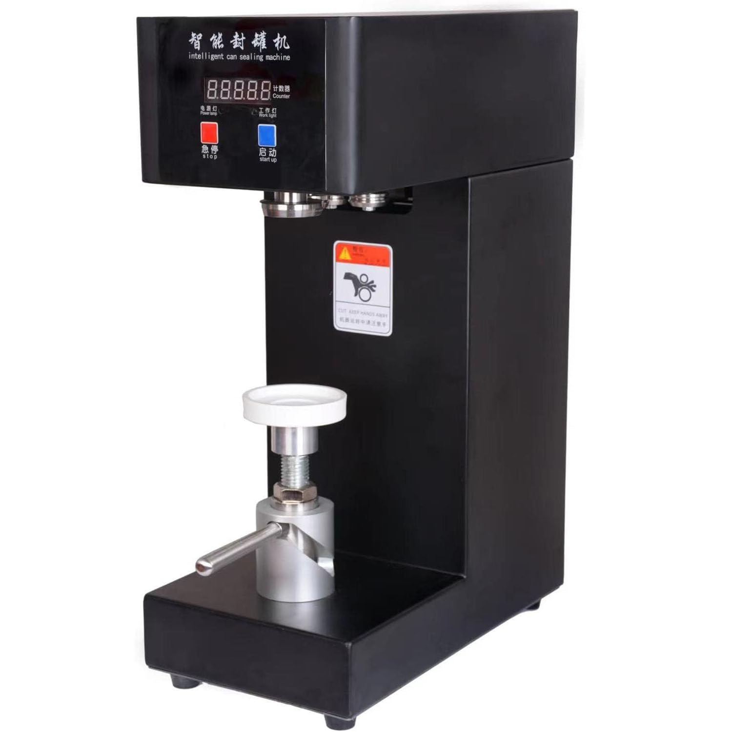 ASerZenith Automatic Adjustable Can Sealing Machine For Plastic Aluminum And Tin Cans, Commercial Soda Can Sealer For Efficient Packaging,Black