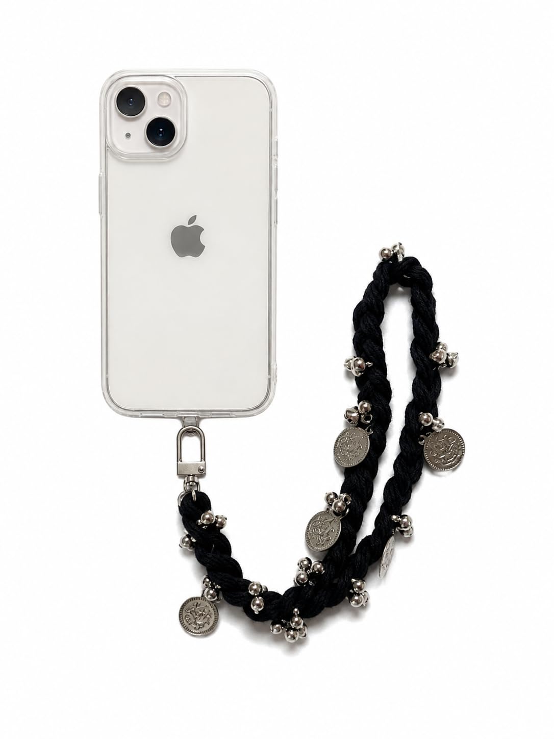 Phone Charm Braided Strap with Silver Coin Charms for navratri,garba,wedding phone charm (1 pcs)-image-17