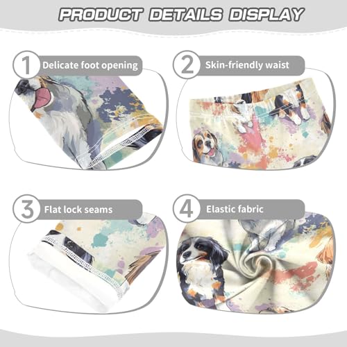 Dogs on Colored Girls Leggings,Workout Leggings for Girls Toddler Athletic Legging Size for 3-10T3