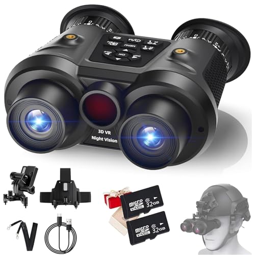 BraveKing Binocolo Visione Notturna con Effetto Visione 3D per Adulti, Zoom Digitale 6X Campo Visivo 40° Montati sulla Testa FHD Foto 8K e Registrazione Video 4K Occhiali a Infrarossi Ricaricabili
