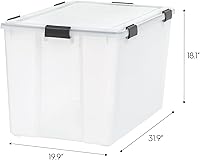 Vista 2 de IRIS USA WEATHERPRO - Caja de almacenamiento de 156 cuartos de galón con tapa de sello de junta, sin BPA, fabricada en Estados Unidos, contenedores