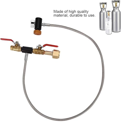 Miniatura 3 de Diyeeni G12 - Adaptador de recarga de cilindro de CO2 con manguera para llenado de tanque de sodastream de 36 pulgadas con manómetro, 2 válvulas de
