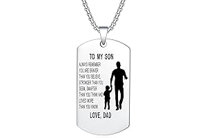 To My Son Dog Tag Pendant Necklace