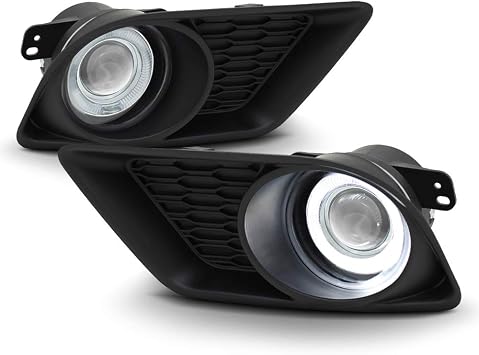 ACANII - For 2011-2014 Dodge Charger LED Halo Projector Fog Lights Driving Lamps w/Switch Assembly Driver & Passenger