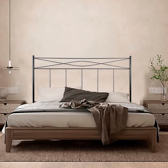 El Herrero Cabecero de Forja Manu | Cabezal para Cama de Matrimonio e Individual | Producto Artesanal, Hecho en España (Negro con Pátina Cobre, para Cama de 105 (112cm))