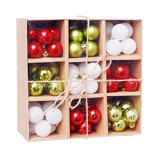 FEIlei Ornamentos de árvore de Natal, 1 caixa de 3 cm/99 peças de bolas de Natal ornamentos de festa