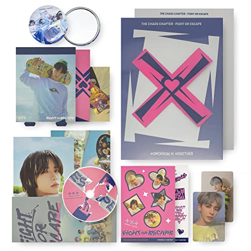 TXT The 2nd Album Repackage - THE CHAOS CHAPTER : FIGHT OR ESCAPE [ FIGHT ver. ] CD-R+Photo Book+Lyric Book+BehindPoster+PhotoCard+StickerPack+PostCard+Poster+AR Card+OS Photo Card+Cut-out Board