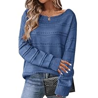 Zeagoo Oversized Sweaters for Women Trendy Hollow Out Crewneck Long Sleeve Pullover Tops Fall Outfits Fashion 2025