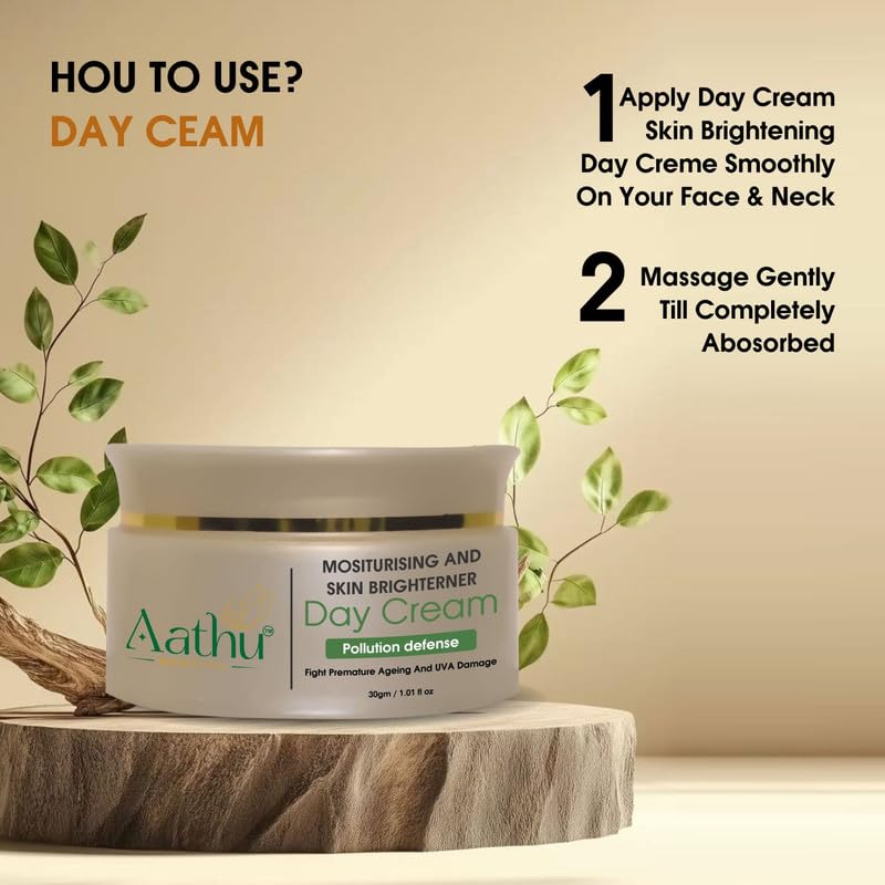 Aathu Moisturizing And Skin Brightener Day Cream (Pack 1) | White |30g | Scented | For Personal Care and Use 2