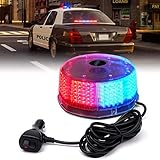 Xprite Red&Blue 240LED Rotating Beacon Light w/Magnetic Base，Safety Warning Police Flashing Lights for Law Enforcement Vehicles Forklift Patrol Security Trucks Cruiser UTV ATV Snowplow Volunteer