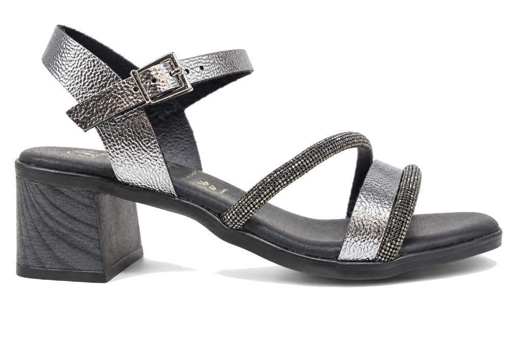 Sandalias de tacón medio Oh! My Sandals 5905 Acero para mujer - Sandalias de fiesta tiras Brillantes - Mujer