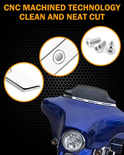 Pbymt Polished Stainless Slotted Batwing Windshield Trim Compatible For Harley Tri Electra Street Glide Ultra Limited 1996-2013 #TOP3