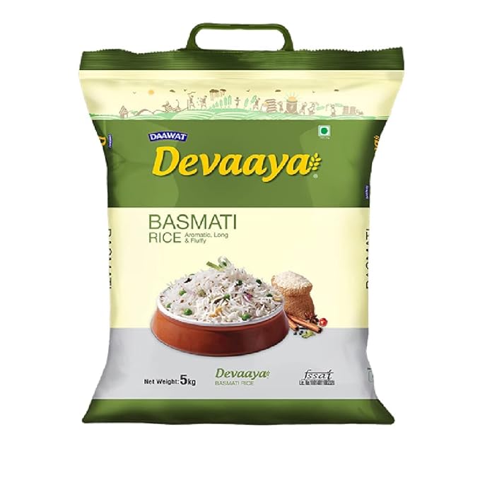 Daawat Devaaya, Long & Fluffy Grains Basmati Rice, 5 Kg