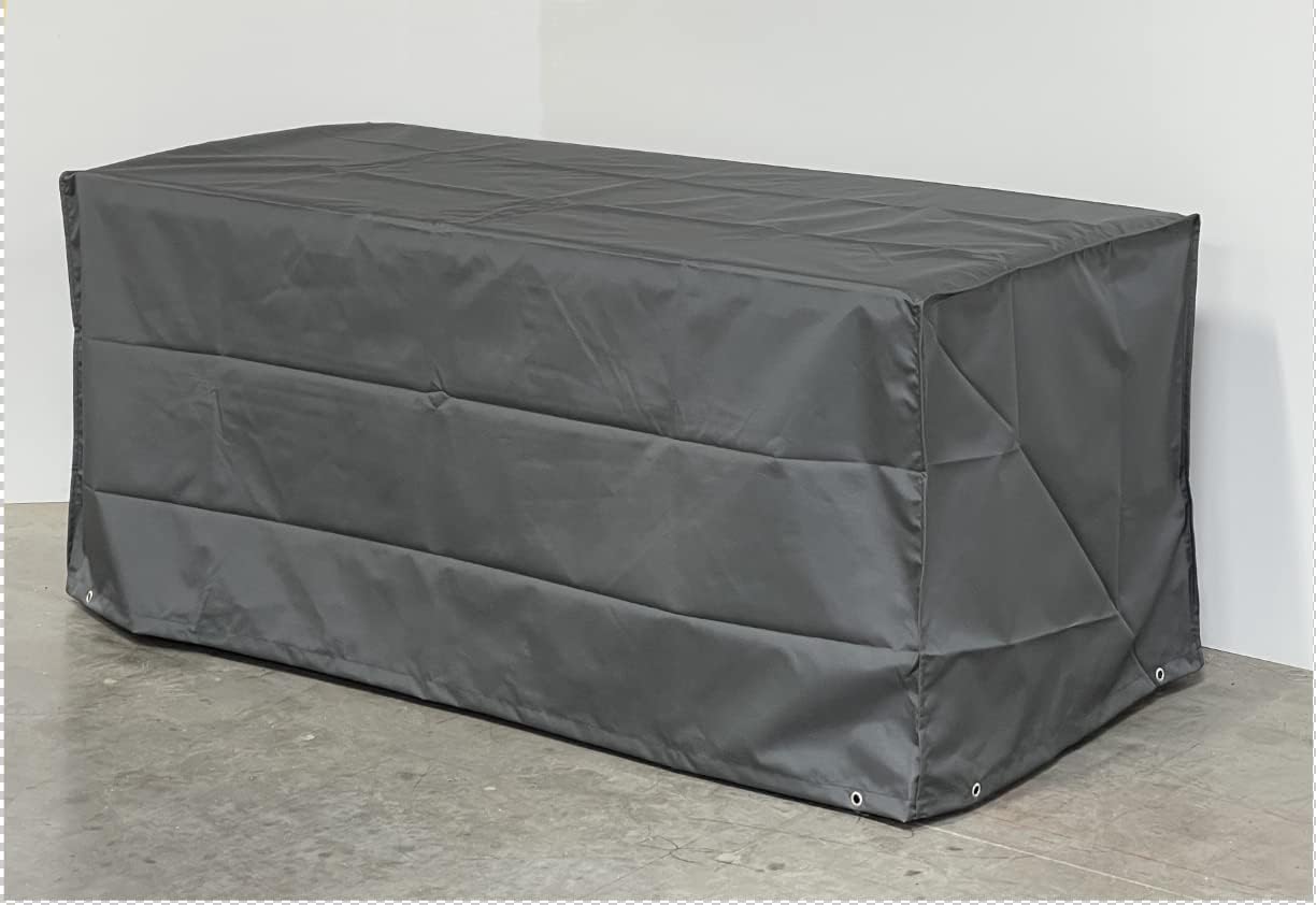 Foreman Waterproof Deck Box - made from Compact Laminate and Anodized Aluminum. Includes a Dark Grey, UV resistant seat Cushion with a washable cover and a Nylon deck box cover, 120 Gallon, Amaretto