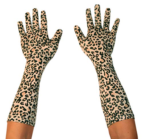Seeksmile Leopard Spandex Gloves (Free Size Leopard-C 15 Length)