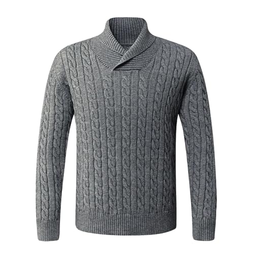 Men Fashion Knit Pullovers Solid Turn Down Collar Casual Knitted Sweater Slim Tops