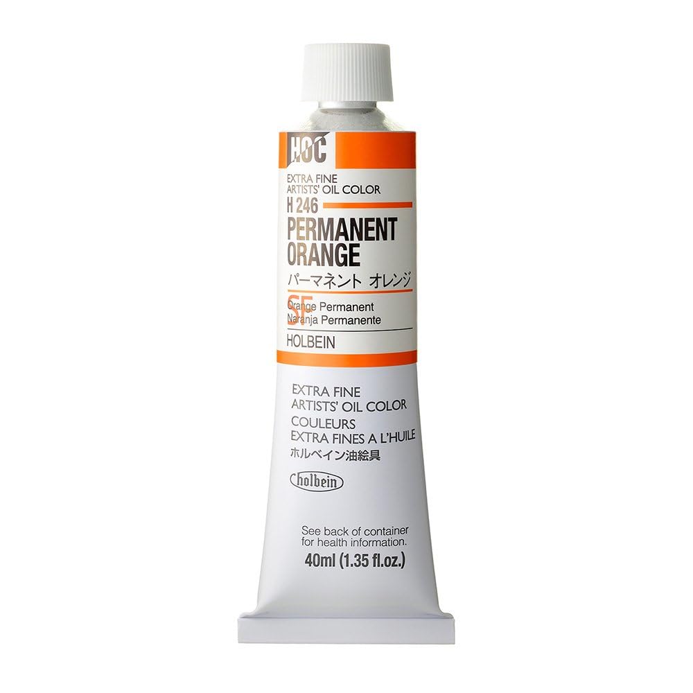Peinture huile orange permanent 40ml pour vos ateliers d'art