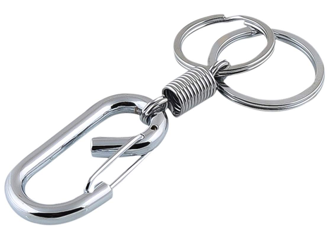 Imported Strong Metal Coil Spring Carabiner Hook Clasp Keychain Ring - Assorted Colours