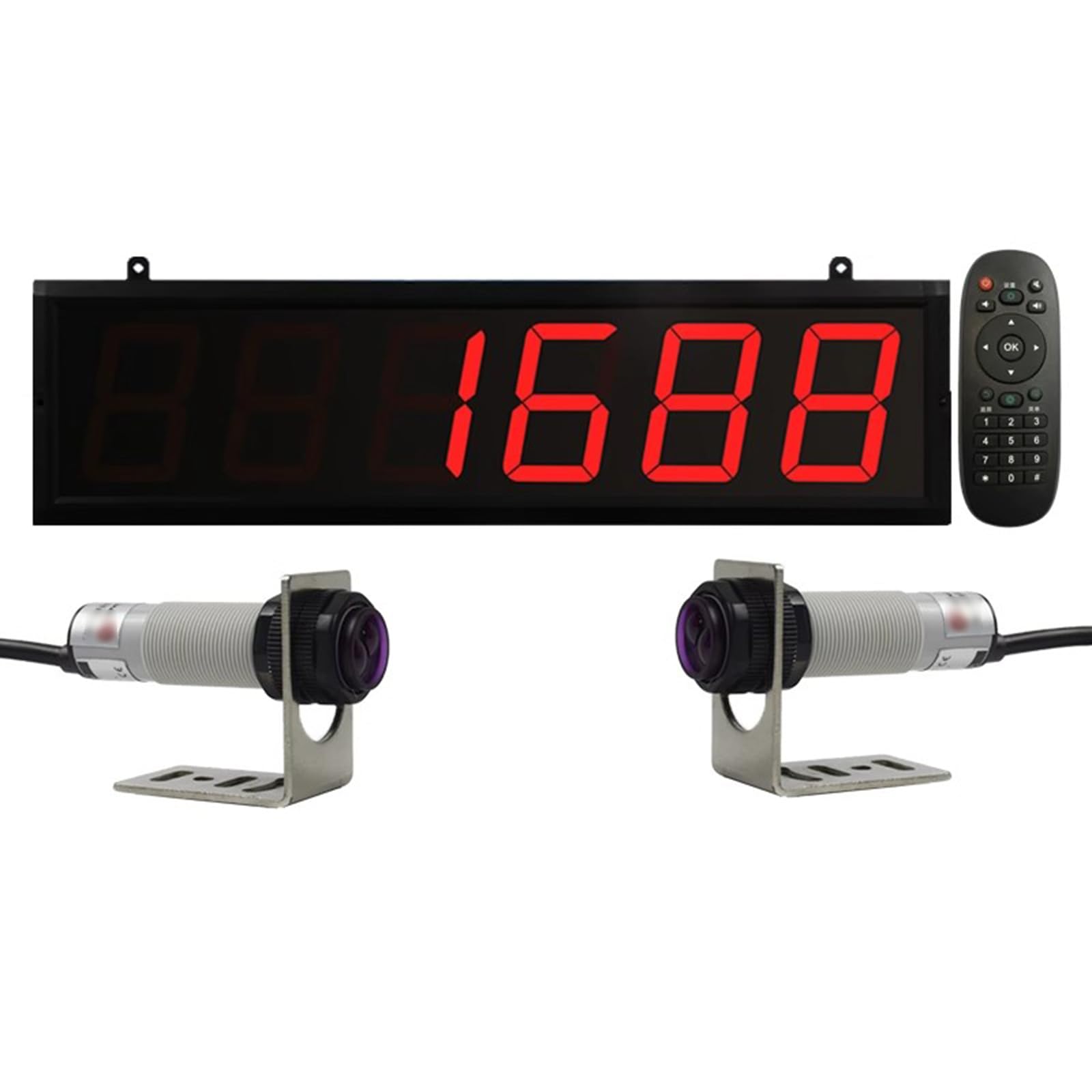 Compteur Numérique LED, Compteur À 6 Chiffres Jusqu'à 999999, Distance De Détection Infrarouge Jusqu'à 10 M, avec Télécommande, pour Usines, Ateliers, Ligne De Production