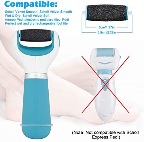 JOREST [10 Pcs] Replacement Rollers Compatible with Scholl Velvet Smooth, 2 Shapes & 3 Types of Roughness, Refills for Electric Foot File, Rollers for Pedicure Hard Skin Remover