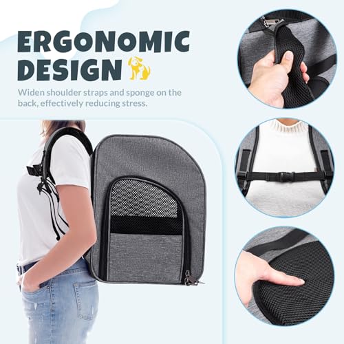 katzenrucksack mit Fenster, Faltbarer Hunderucksack, Haustier Tragetasche für bis 8 kg Hunde und Katzen