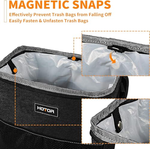 Image of HOTOR Car Trash Can, Leakproof Car Organizer, 3-Gallon, Black