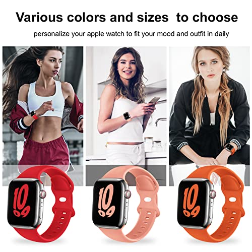 Image of (6 Packs) Sport Bands Compatible with Apple Watch Band 38mm 40mm 41mm 42mm 44mm 45mm 46mm 49mm Silicone iWatch Band Ultra 3 2 1 SE Series 11 10 9 8 7 6 5 4 3 2 1 Women Men