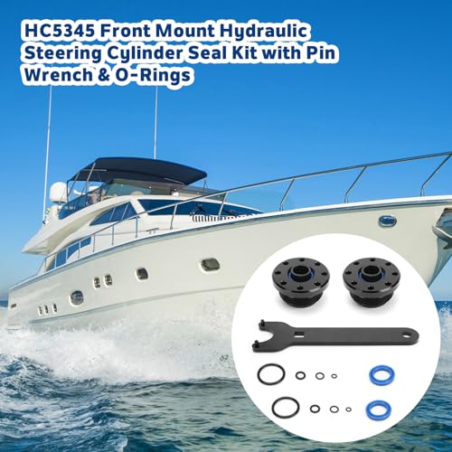 Image of HC5345 Seal Kit for SeaStar Front Mount Hydraulic Steering Cylinder Seal Kit with Pin Wrench HS5157 Replace HC5340, HC5342, HC5343, HC5344, HC5345, HC5346, HC6754, HC6755 Pivot /Front Mount Cylinders