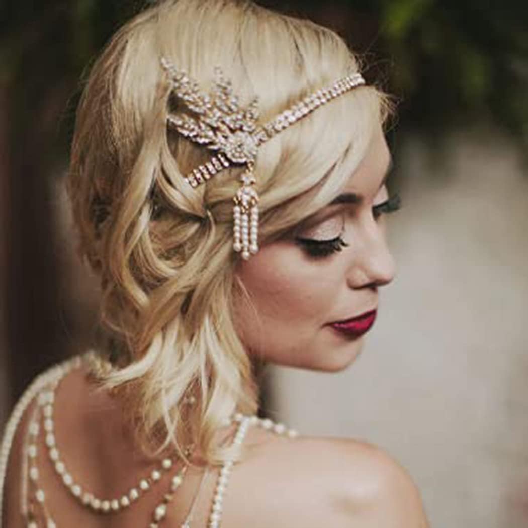 GORTIN 1920s Flapper Headband Rhiestone Headpiece 20s Accessories for Women