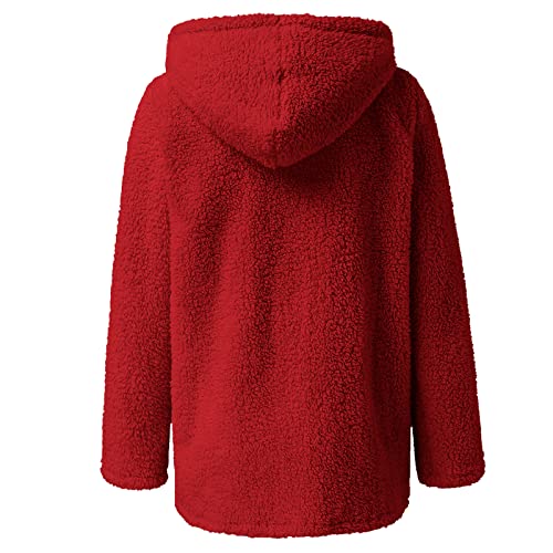 Faux Fleece Lined Wool for Women Fall Winter Long Sleeve Warm Fuzzy Hooded Cardigan Jackets Hoods Coats Women 20254