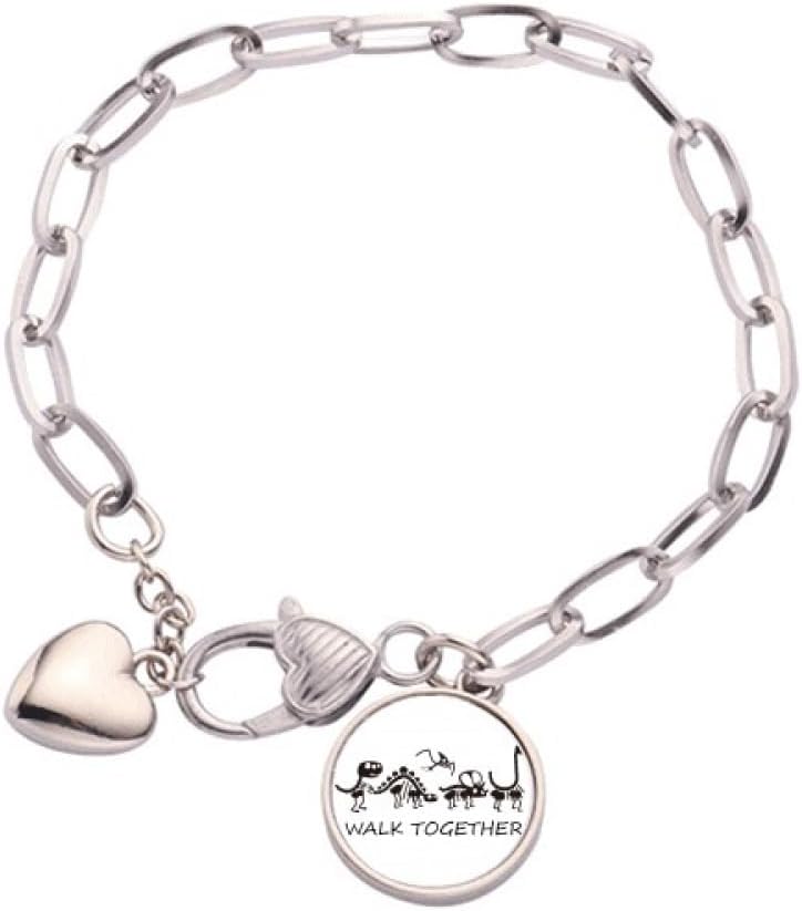 Genericbs walk friends art deco fashion Heart Chain Bracelet Jewelry Charm Fashion