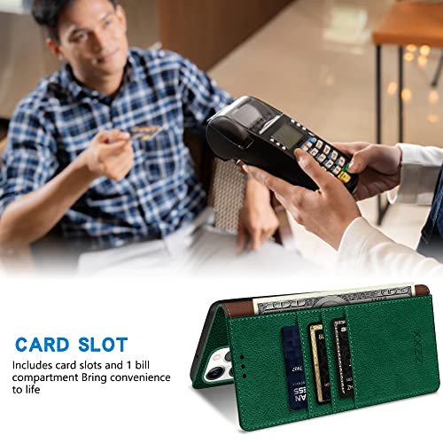 ZZXX iPhone 14 Pro Max 6.7 inch Cellular Phone Case, Wallet with RFID Blocking, Card Slot, Magnetic Leather Flip Protective Cover, Green - image 4