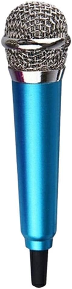 3.5mm Stereo Studio Portable Mini Speech Mic Audio Microphone Smart Phone Laptop PC Desktop Accessories (Blue)