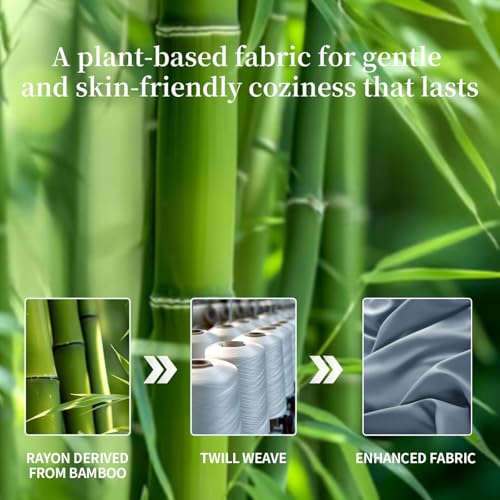 Shilucheng 100% Viscose Derived from Bamboo_ Sheets King Size 4pcs - Ultra Cooling & Silky Soft Bed Sheets, 16" Deep Pocket, Perfect for Hot Sleepers, Hotel Bedding Sheets (French Blue)